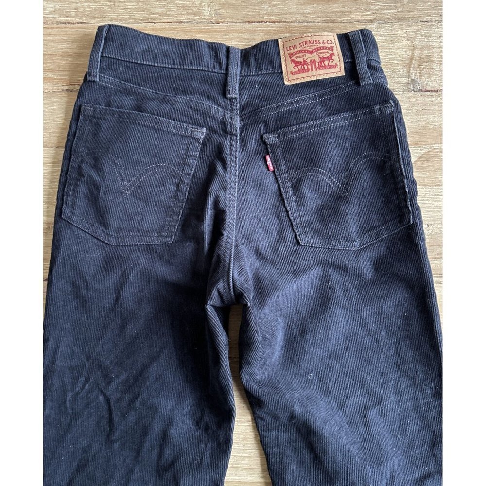 Levi's Jeans Womens Size 25 WEDGIE Button Fly Washed Black Corduroy Stretch